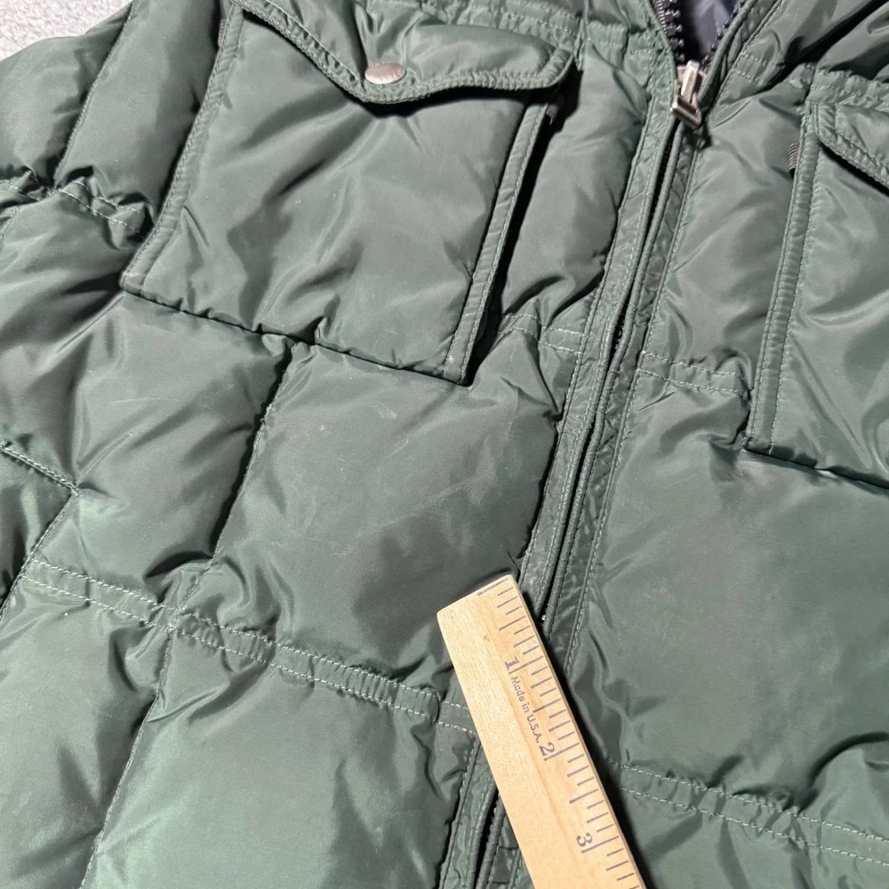 J Crew Expedition‎ Down Puffer Vest Military Green Full Zip Utility Pockets - M